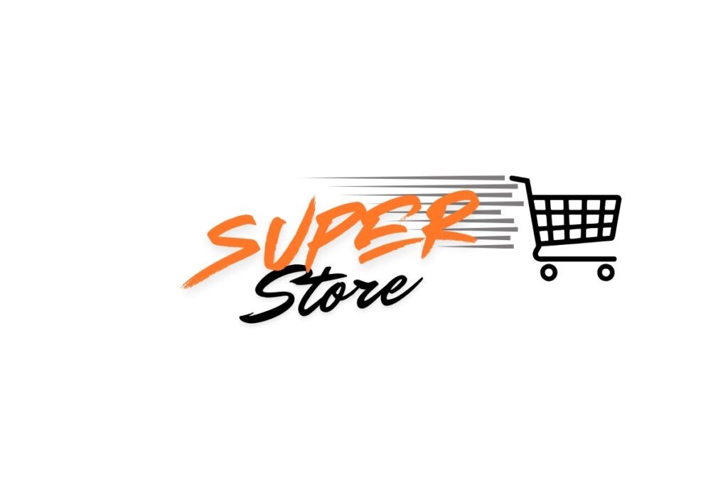 Super Store logo with shopping cart icon, representing a fast and accessible online marketplace.